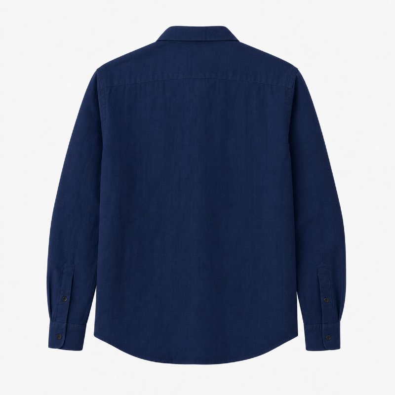 Marbella Linen Shirt Navy - Trasera