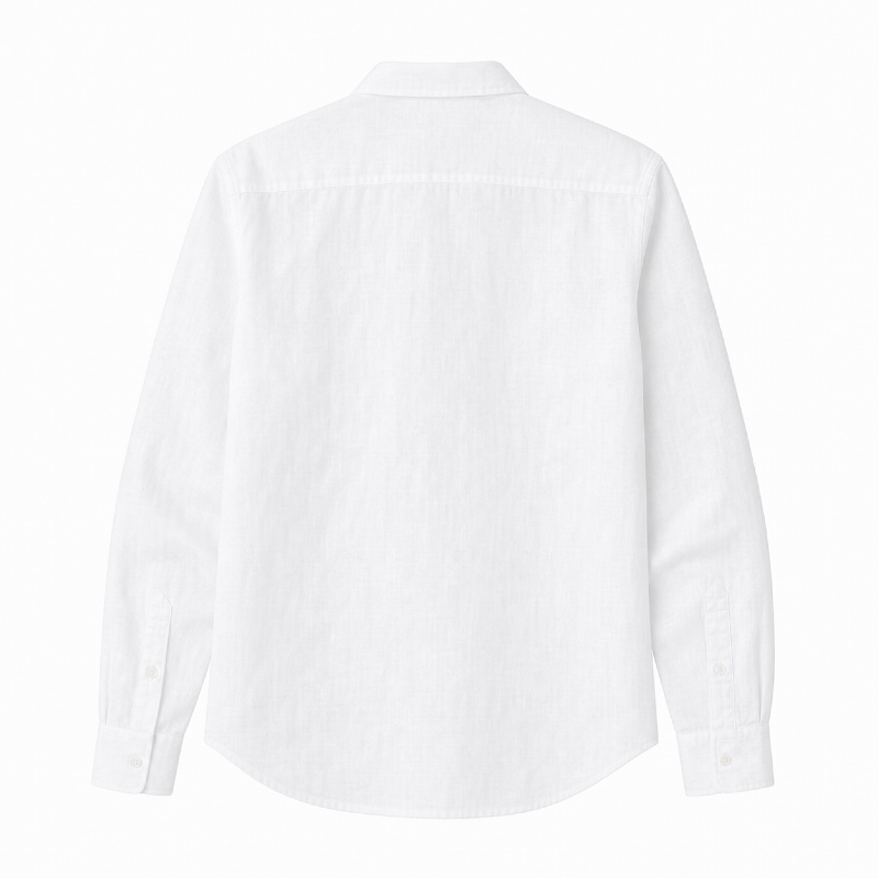 Marbella Linen Shirt White - Trasera