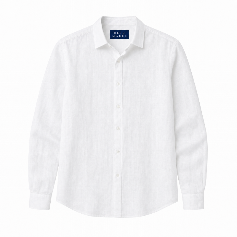Marbella Linen Shirt White - Frontal